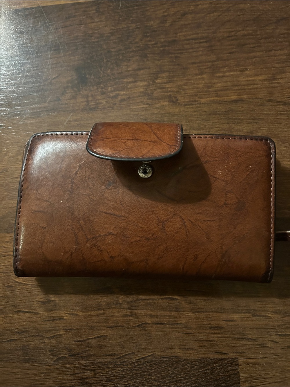 Brown Leather Snap Wallet